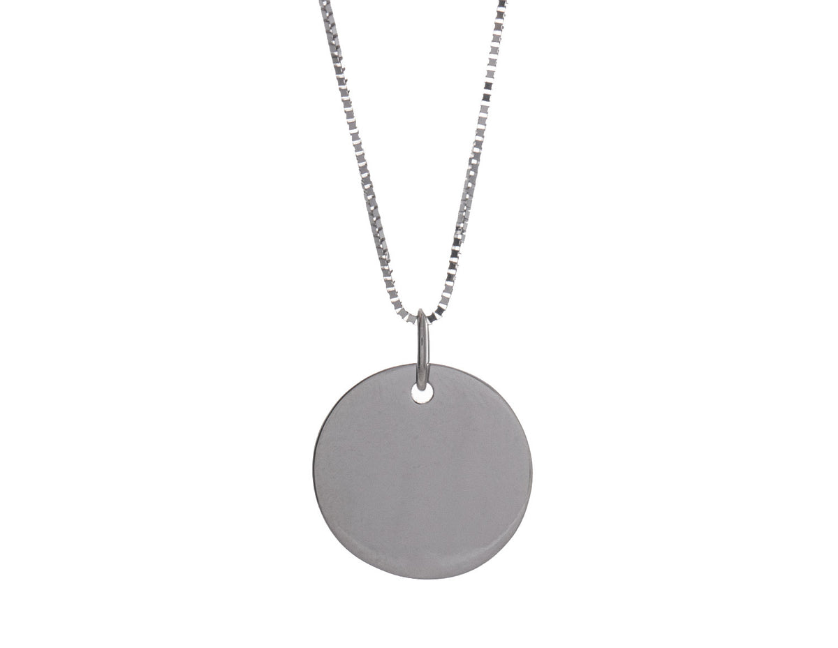 15mm Medium Disc Pendant in 14K White Gold