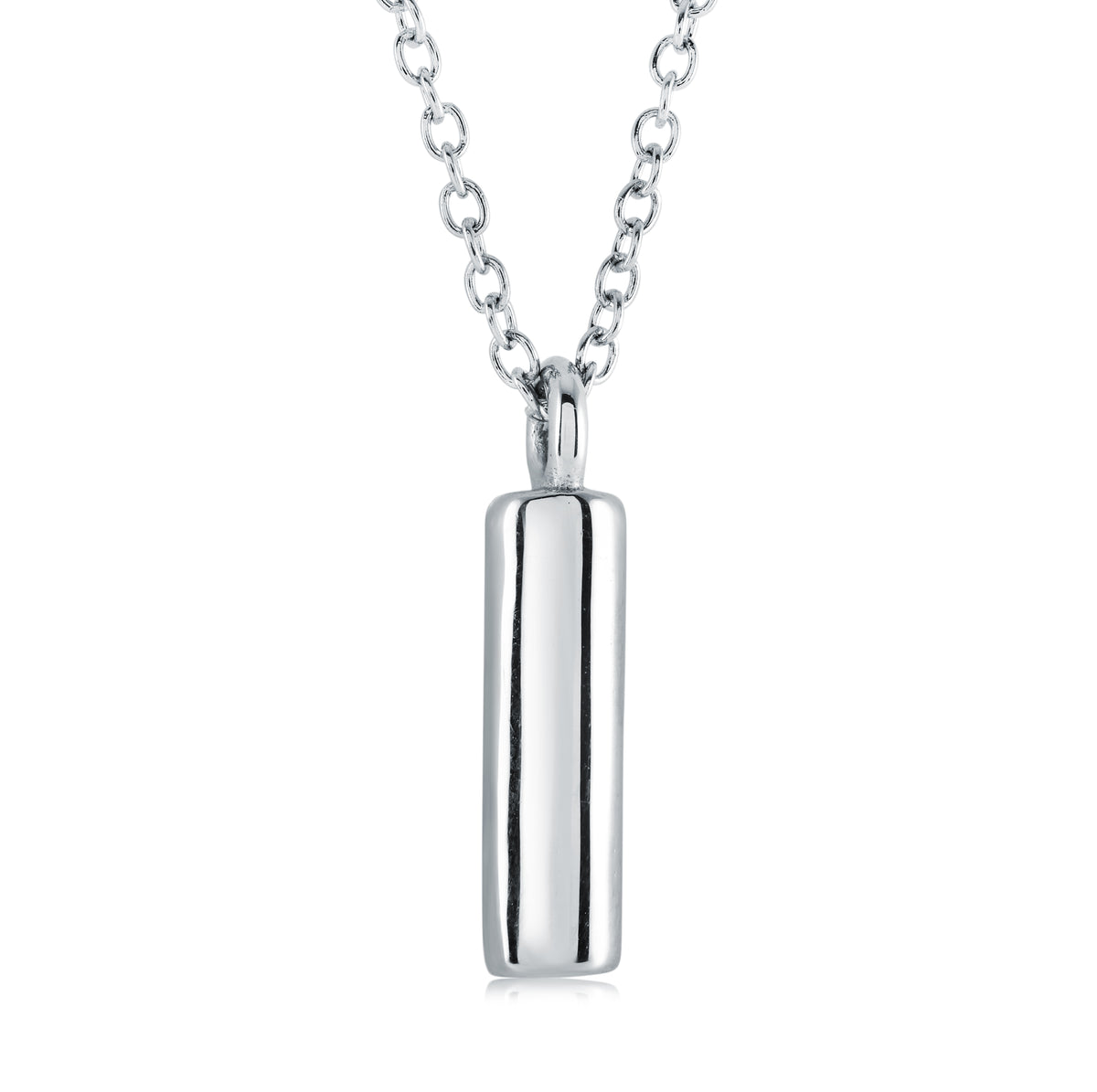18" Stainless Steel Bubble Initial "I" Pendant