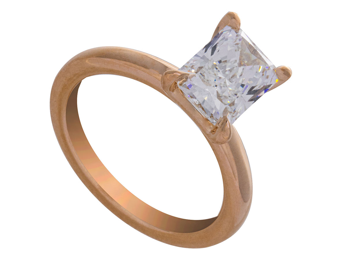 2ct. Radiant Cut Newborn Lab Created Solitaire Engagement Ring in 14K Yellow Gold