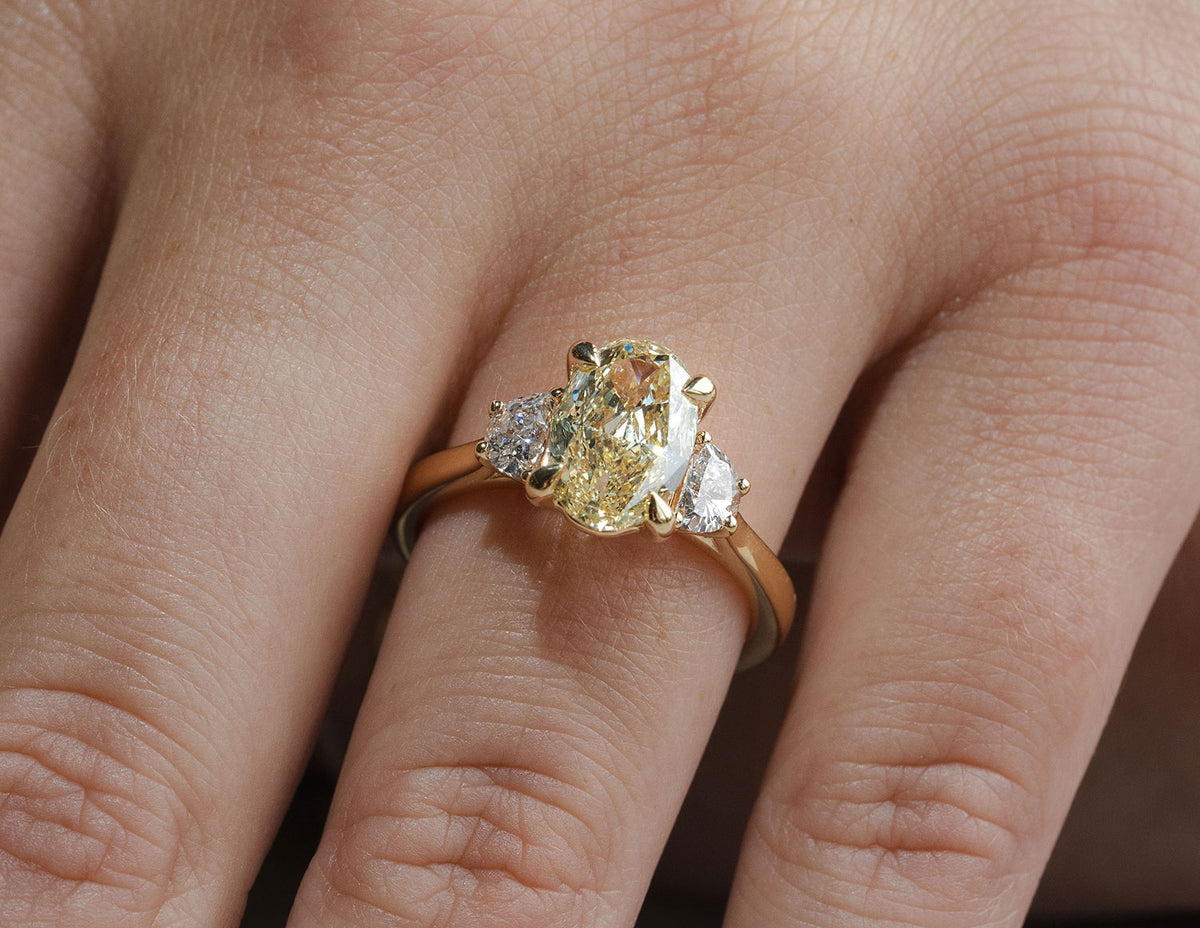 2 1/2ct. t.w. Yellow Oval Cut Newborn Lab Created Diamond Engagement Ring in 14K Yellow Gold