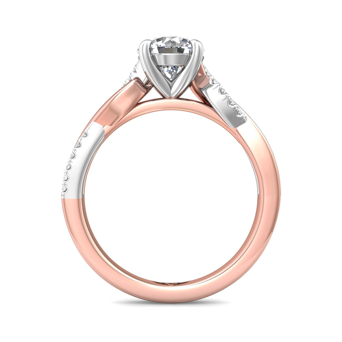 1/10ct. t.w. Round Cut Diamond Engagement Ring in 14K Rose and White Gold