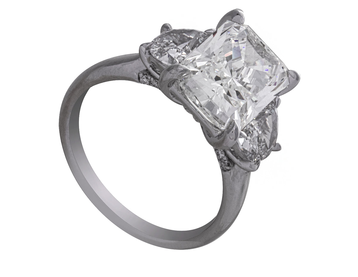 5ct. t.w. Radiant Cut Newborn Lab Created Diamond Engagement Ring in 14K White Gold