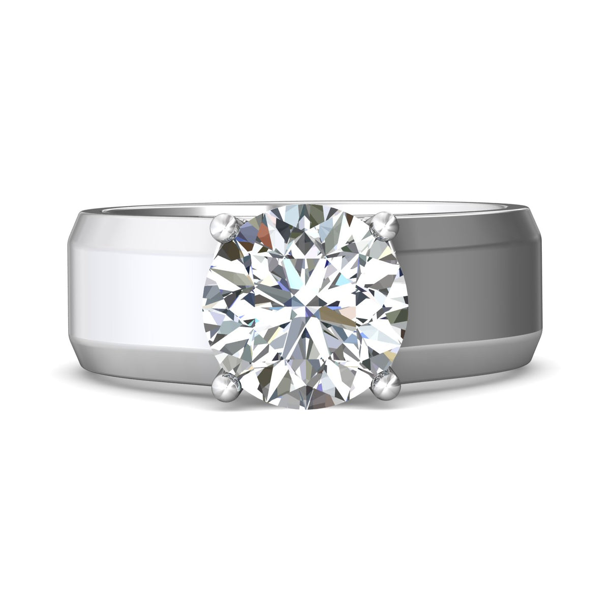 7mm Solitaire Engagement Ring in 14K White Gold