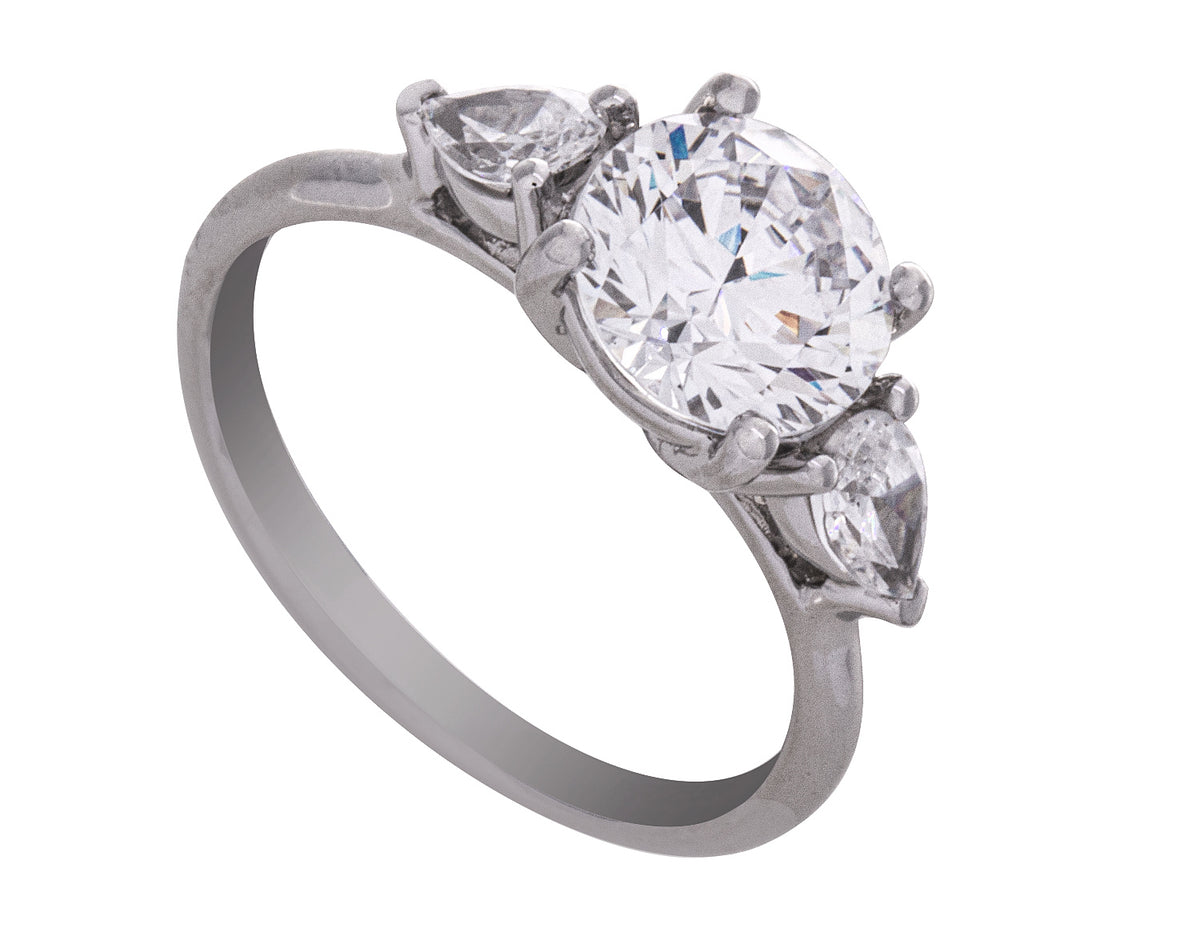 2/5ct. t.w. Pear-Shaped Newborn Lab Created Diamond Engagement Ring in 14K White Gold
