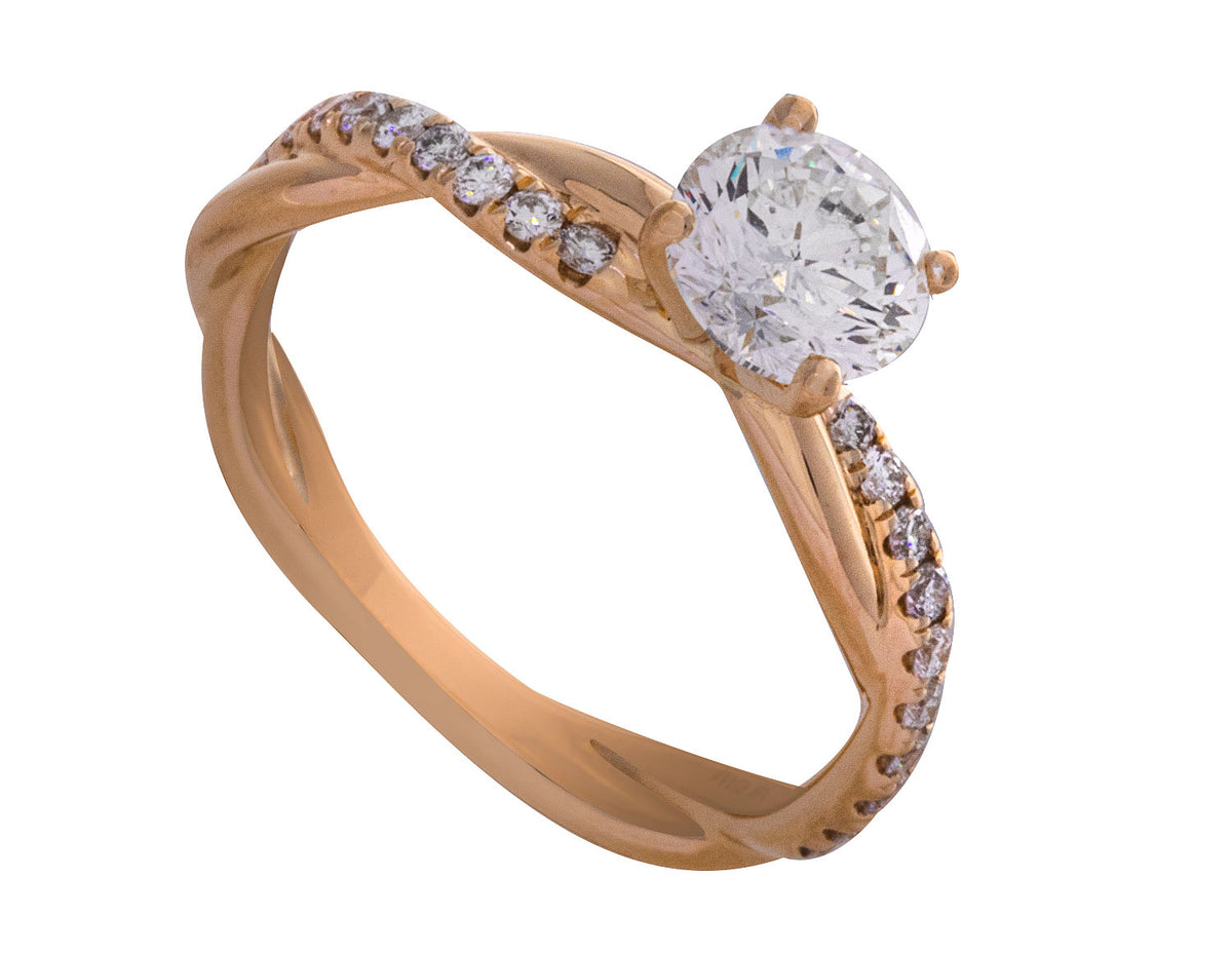 1 1/5ct. t.w. Kessler 81 Round Cut Diamond Engagement Ring in 14K Yellow Gold