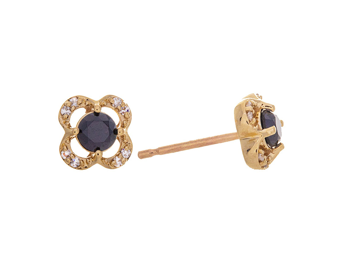 1/3ct. t.w. Black and White Diamond Earrings in 10K Yellow Gold