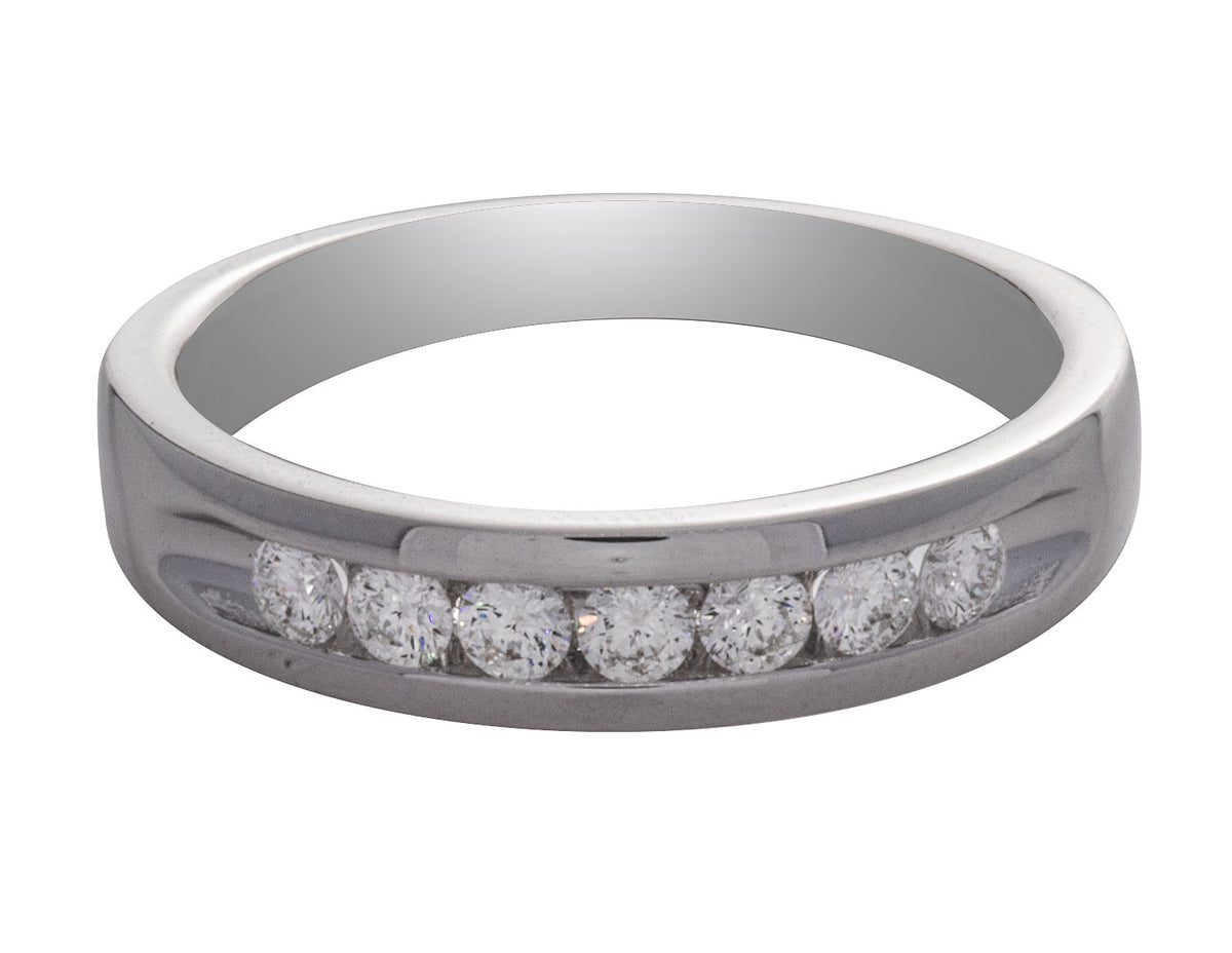 1/2ct. t.w. Round Cut Kessler 81 Diamond Men's Wedding Band in 14K White Gold