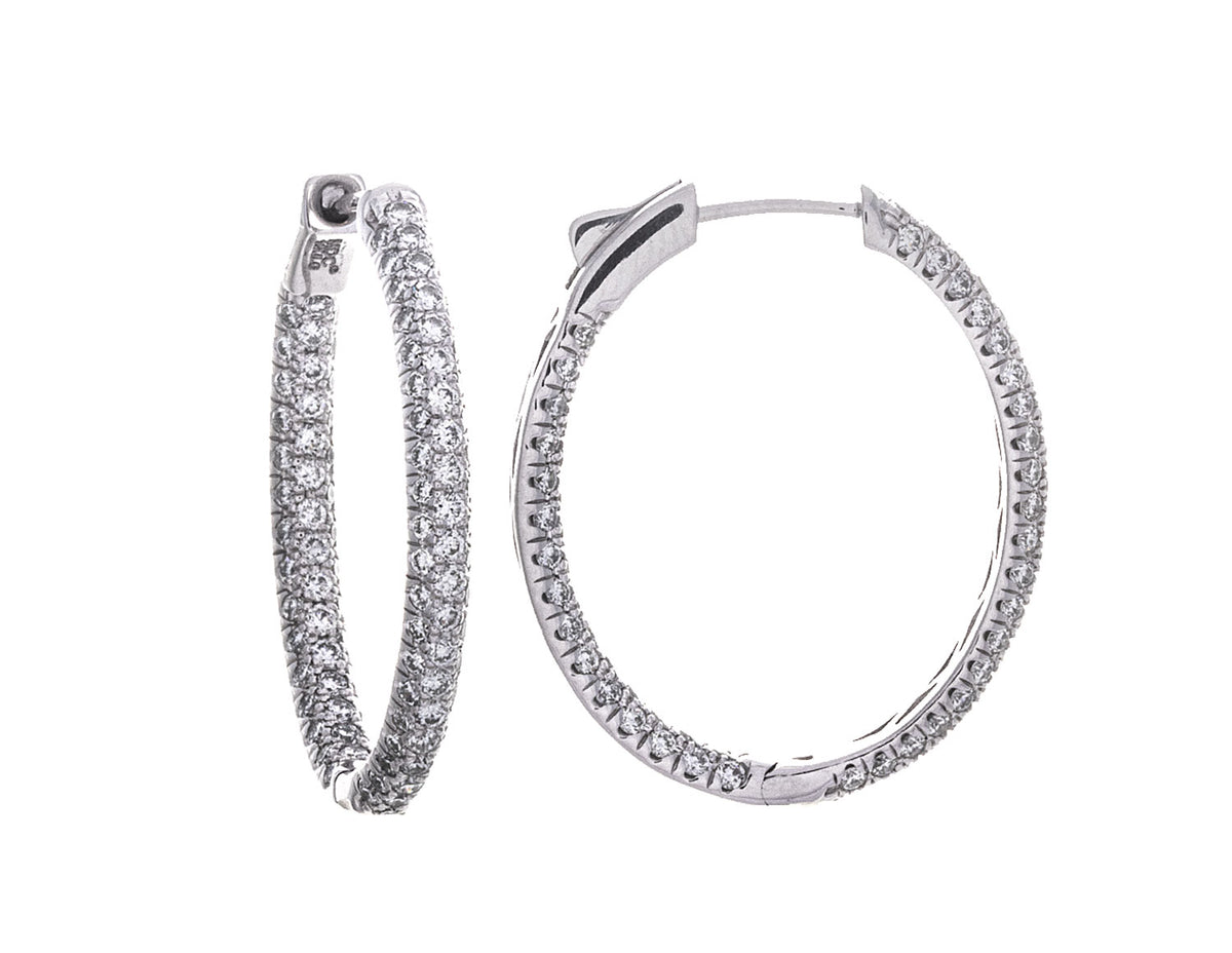 2ct. t.w. Newborn Lab Created Diamond Pave Hoop Earrings in 14K White Gold