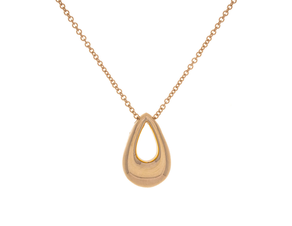 Plain Drop Pendant in 14K Yellow Gold