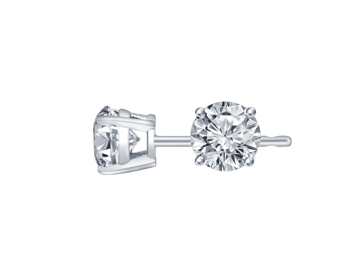 3/4ct. t.w. Diamond Stud Earrings in 14K White Gold