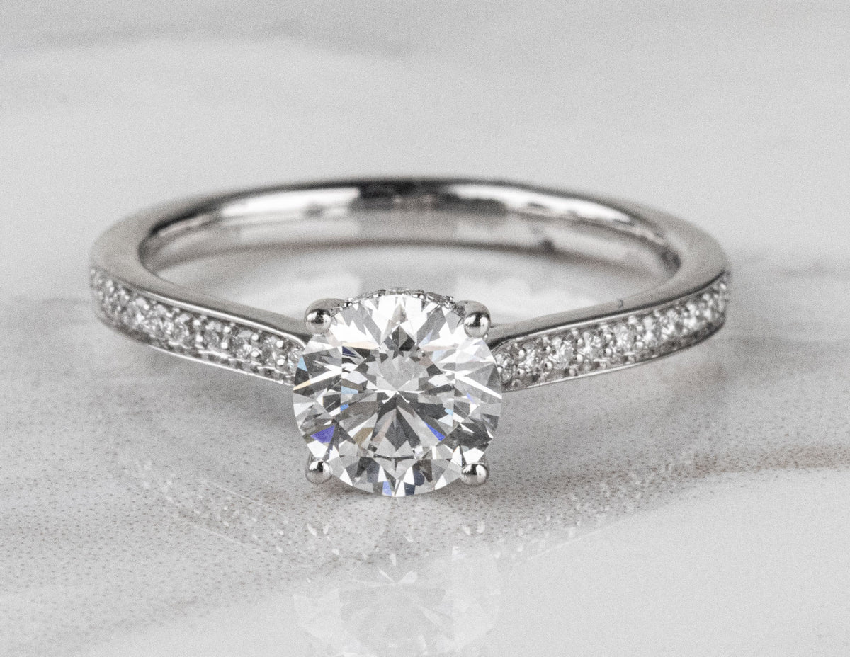 1 1/5ct. t.w. Round Cut Newborn Lab Created Diamond Engagement Ring in 14K White Gold