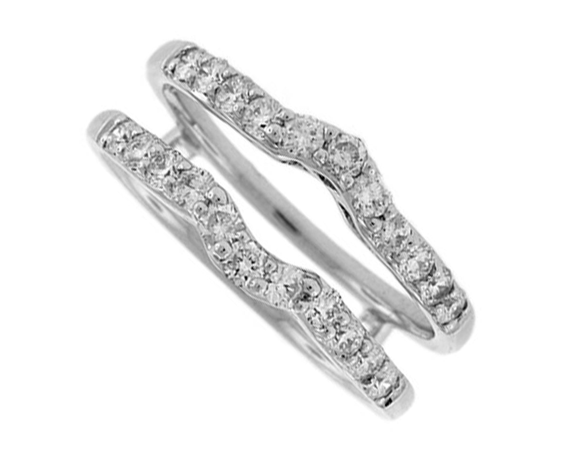 3/4ct. t.w. Round Diamond Wedding Guard in 14K White Gold