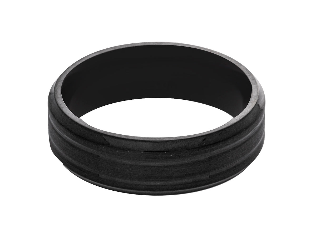 7mm Men's Wedding Band in Black Cobalt Chrome