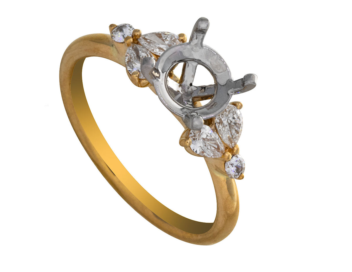 1/3ct. t.w. Kessler 81 Diamond Engagement Ring in 18K Yellow Gold