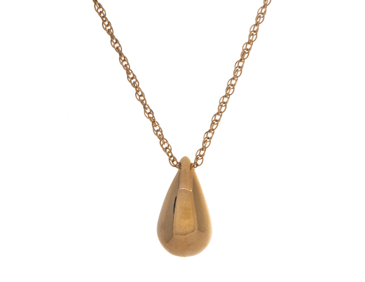18" Gold Ion-Plated Stainless Steel Bottega Teardrop Pendant
