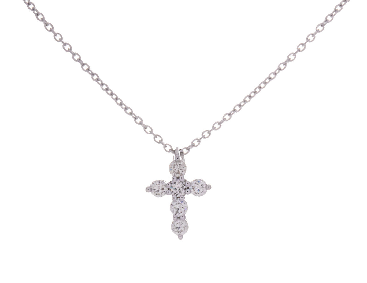 1/7ct. t.w. Diamond Cross Pendant in 14K White Gold