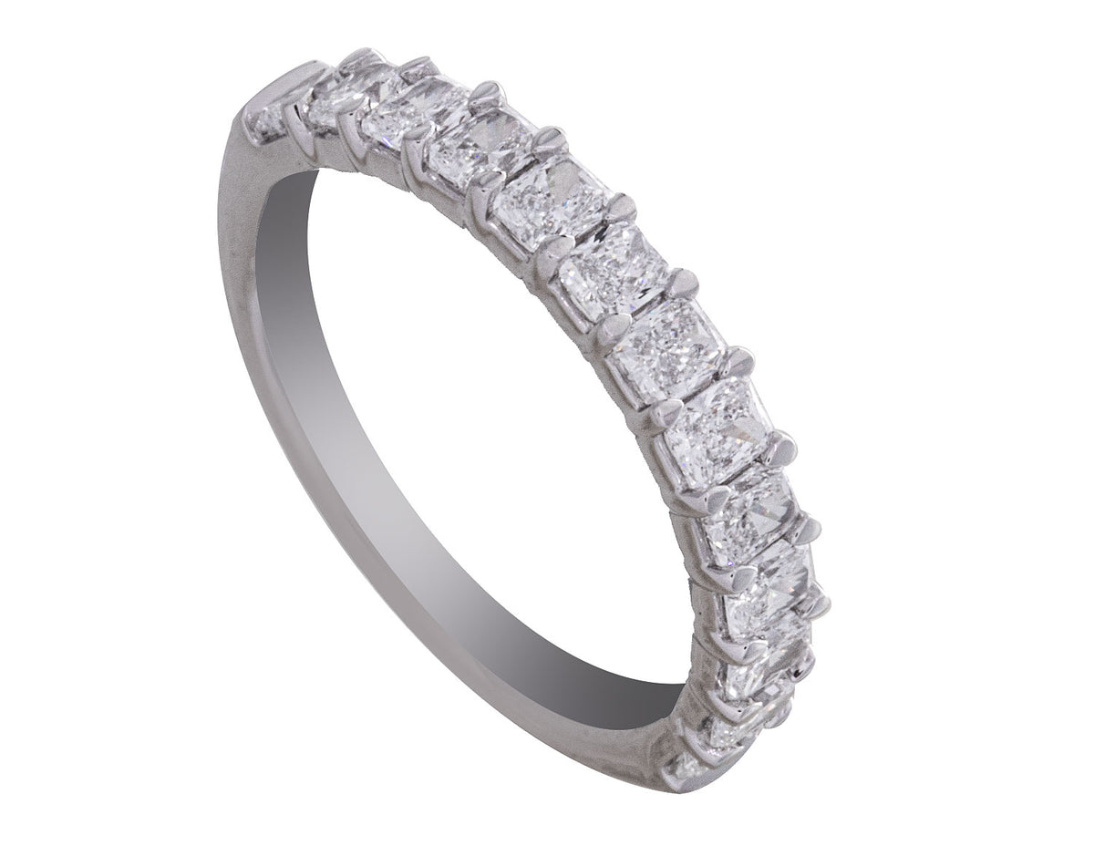 1ct. t.w. Radiant Cut Newborn Lab Created Diamond Anniversary Ring in 14K White Gold