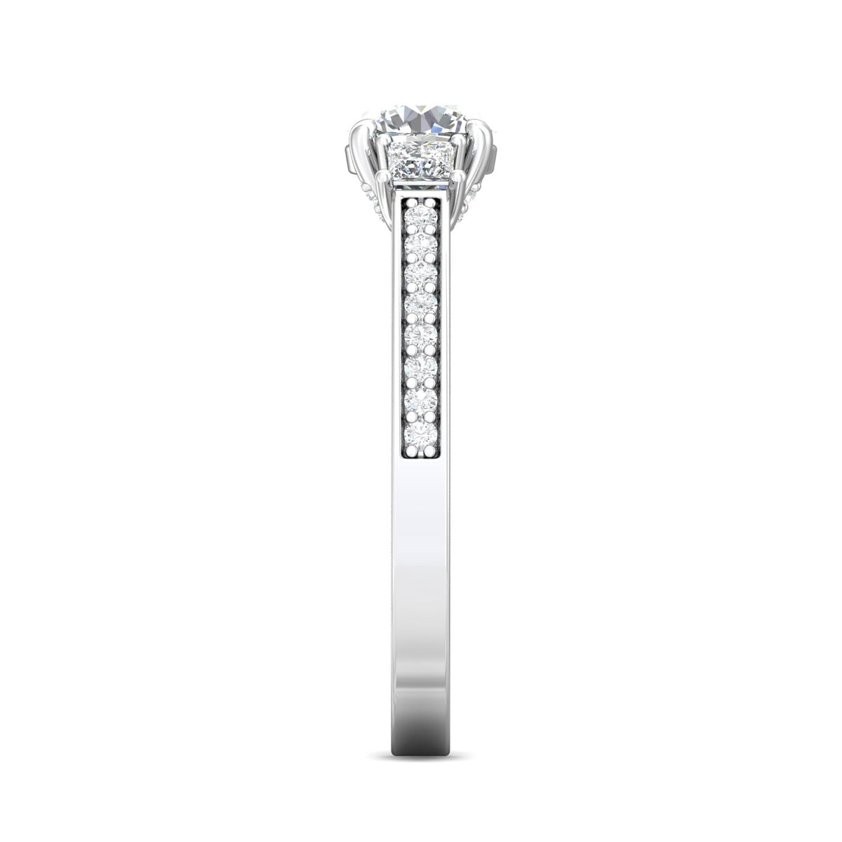 1/3ct. t.w. Princess and Round Cut Diamond Engagement Ring in 14K White Gold