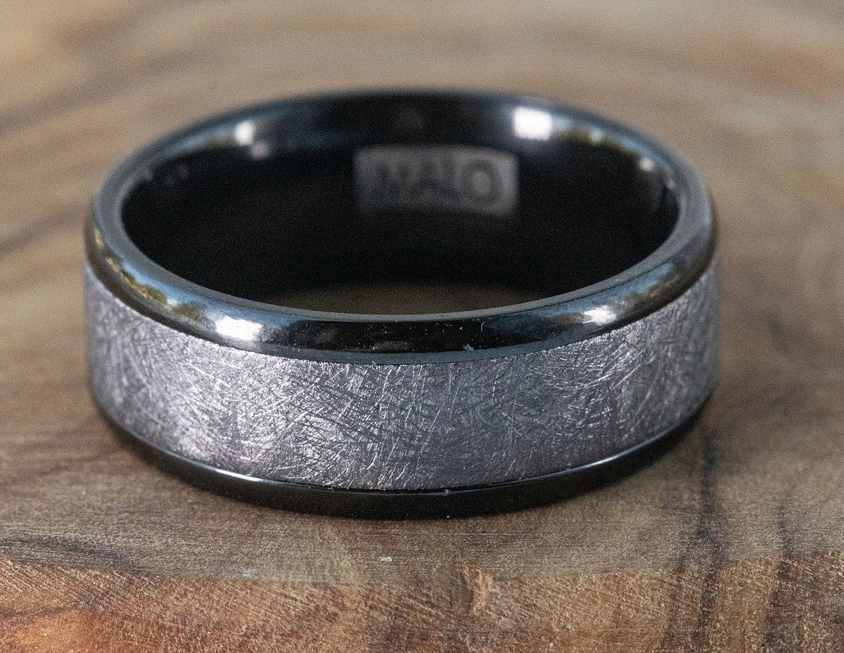 8mm Black Zirconium and Grey Tantalum Men's Wedding Band