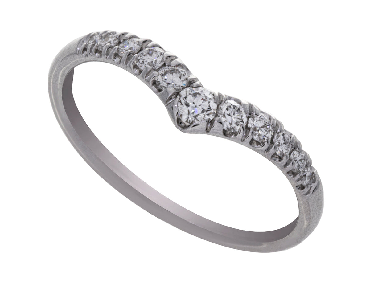 1/4ct. t.w. Diamond Chevron Anniversary Ring in 14K White Gold