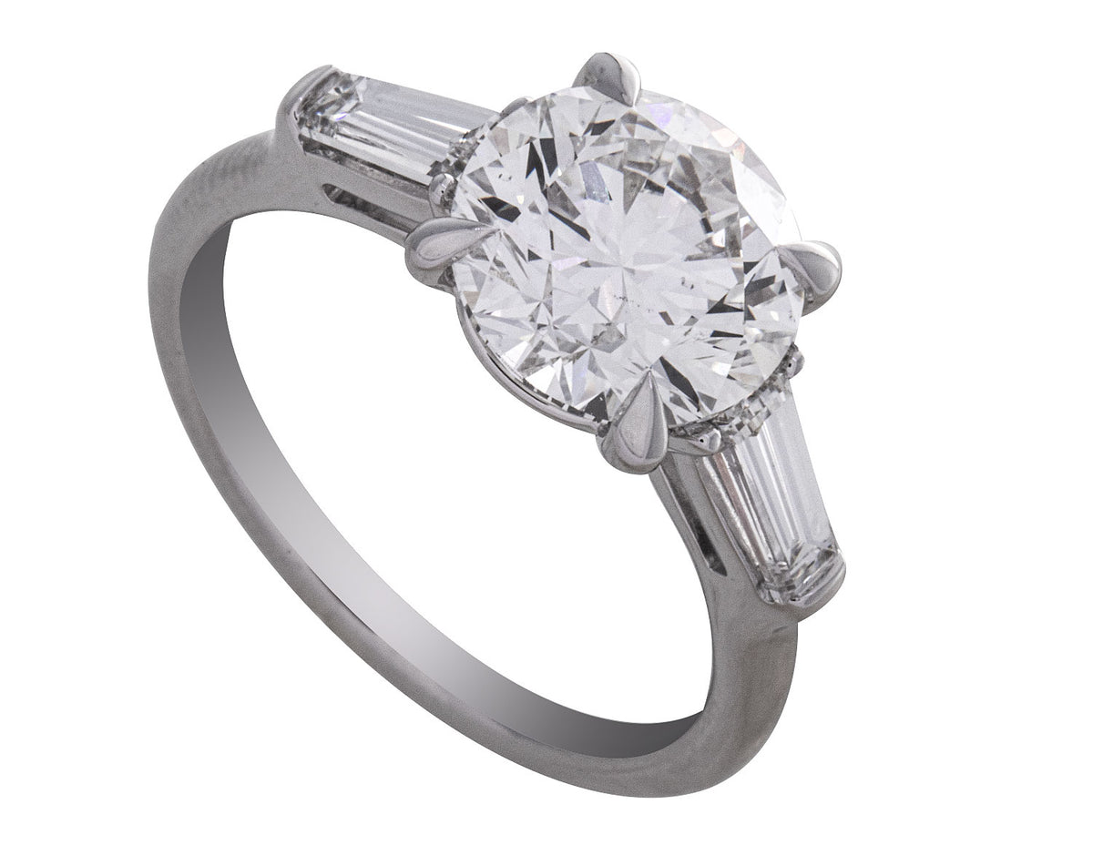 3 5/8ct. t.w. Round Cut Newborn Lab Created Diamond Engagement Ring in 14K White Gold
