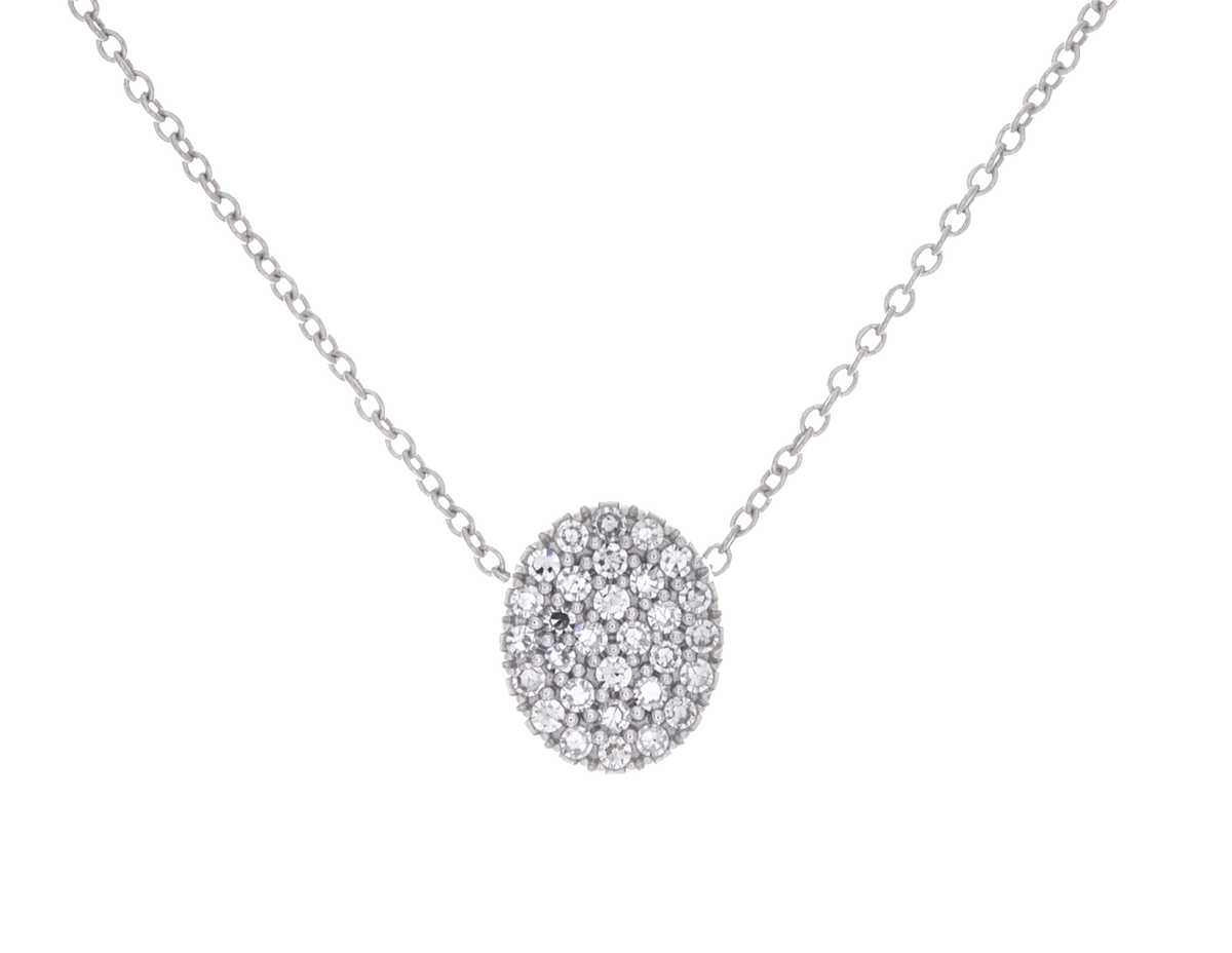 1/6ct. t.w. Oval Shape Newborn Lab Created Diamond Fashion Pendant in Sterling Silver