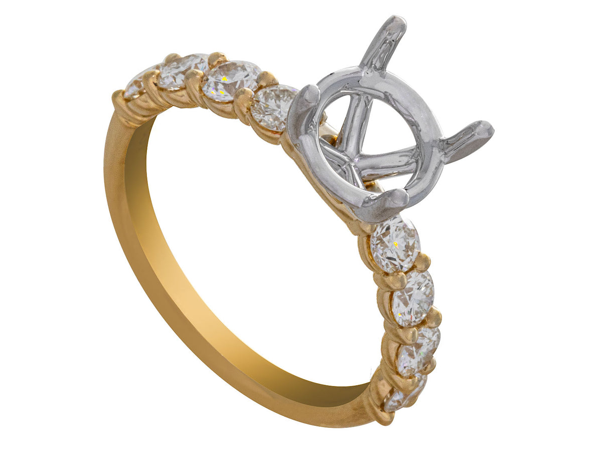 7/8ct. t.w. Diamond Engagement Ring in 14K Yellow Gold