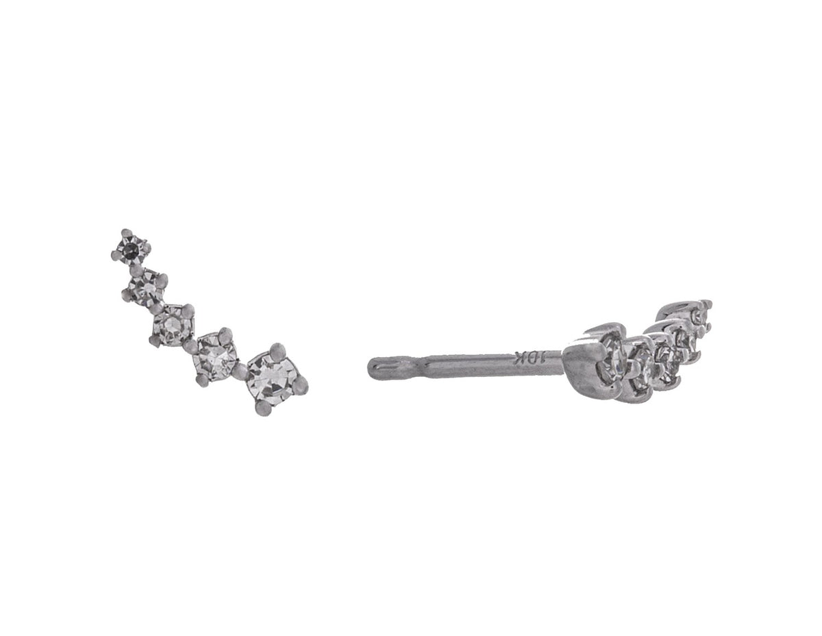 1/10ct. t.w. Diamond Climber Earrings in 10K White Gold