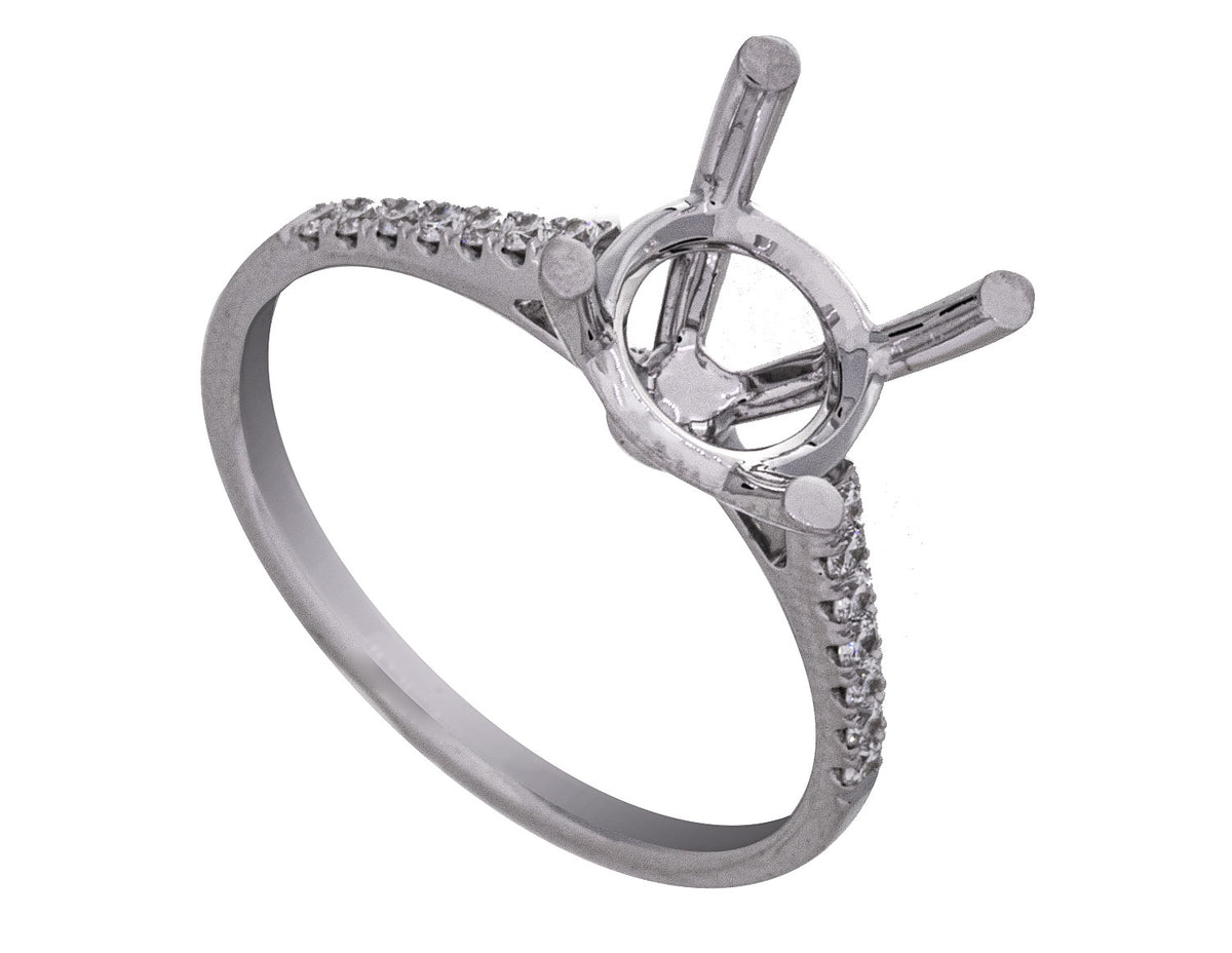 1/7ct. t.w. Diamond Engagement Ring in 14K White Gold