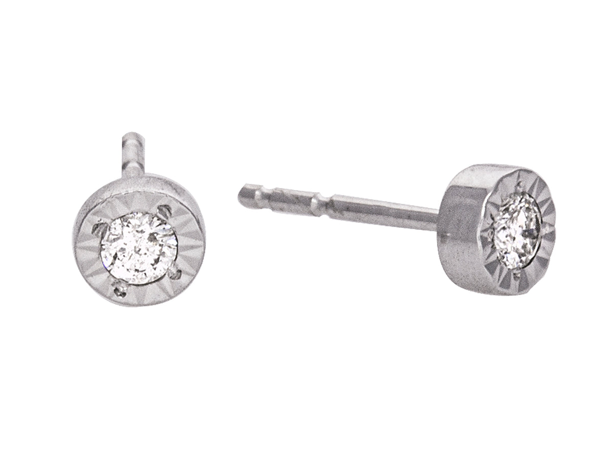1/10ct. t.w. Illusion Diamond Stud Earrings in 10K White Gold