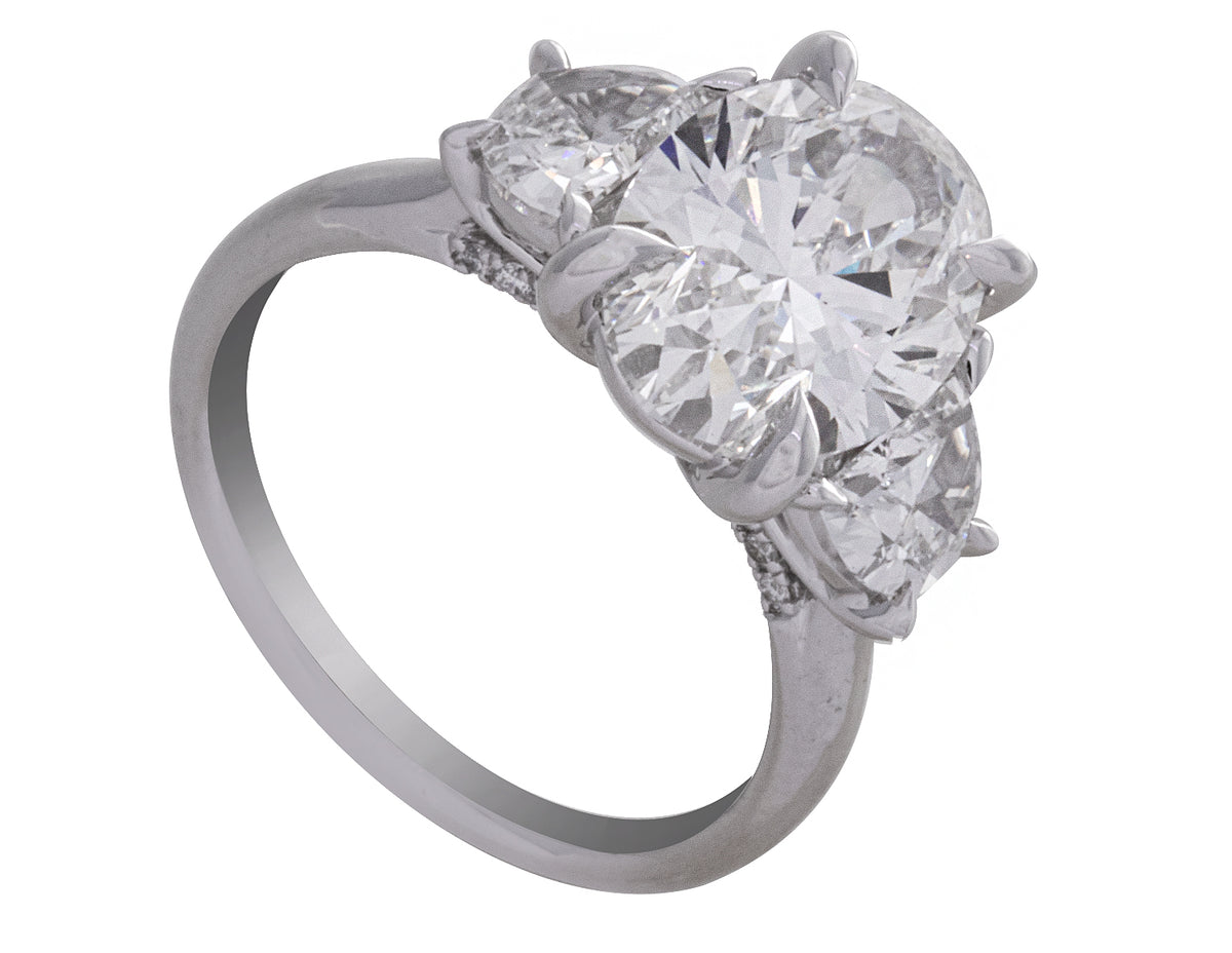5ct. t.w. Oval Cut Newborn Lab Created Diamond Engagement Ring in 14K White Gold