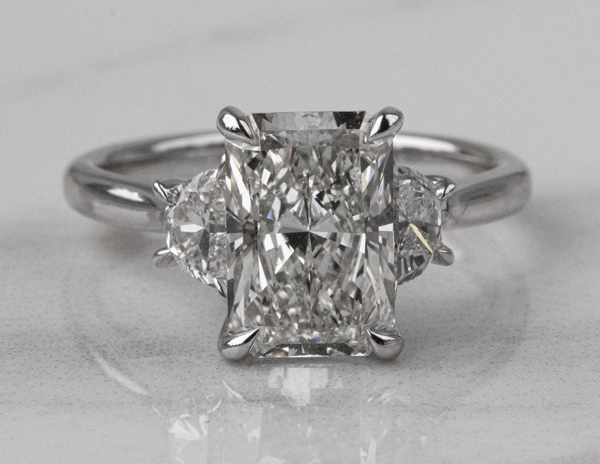 3 5/8ct. t.w. Radiant Cut Newborn Lab Created Diamond Engagement Ring in 14K White Gold