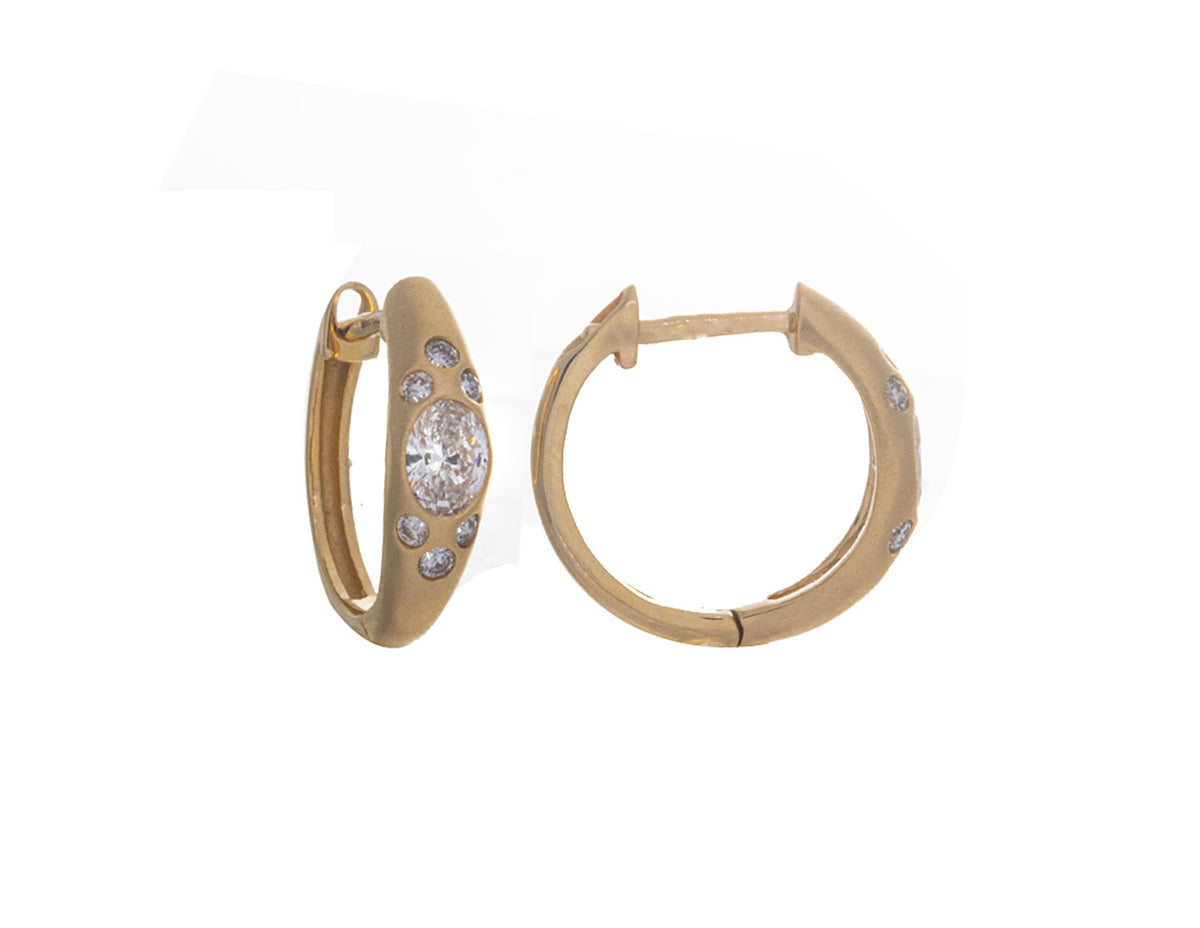 1/2ct. t.w. Diamond Hoop Earrings in 14K Yellow Gold