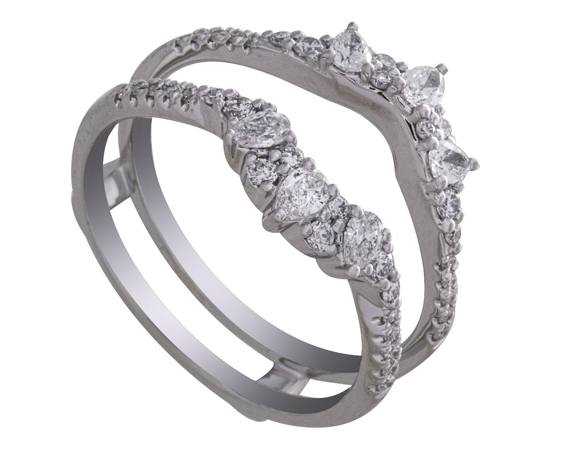 1/2ct. t.w. Diamond Wedding Guard in 14K White Gold