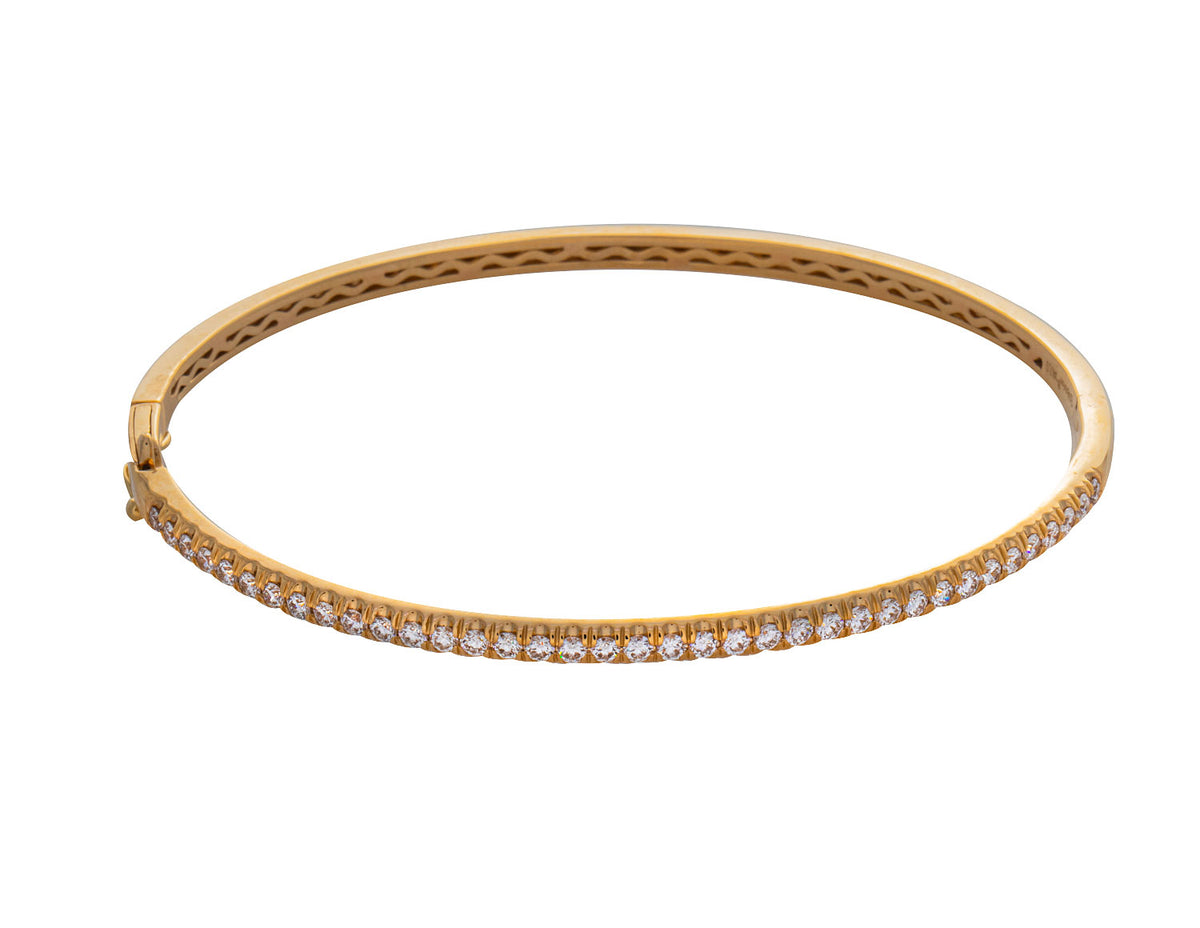 1ct. t.w. Newborn Lab Created Diamond Bangle Bracelet in 14K Yellow Gold