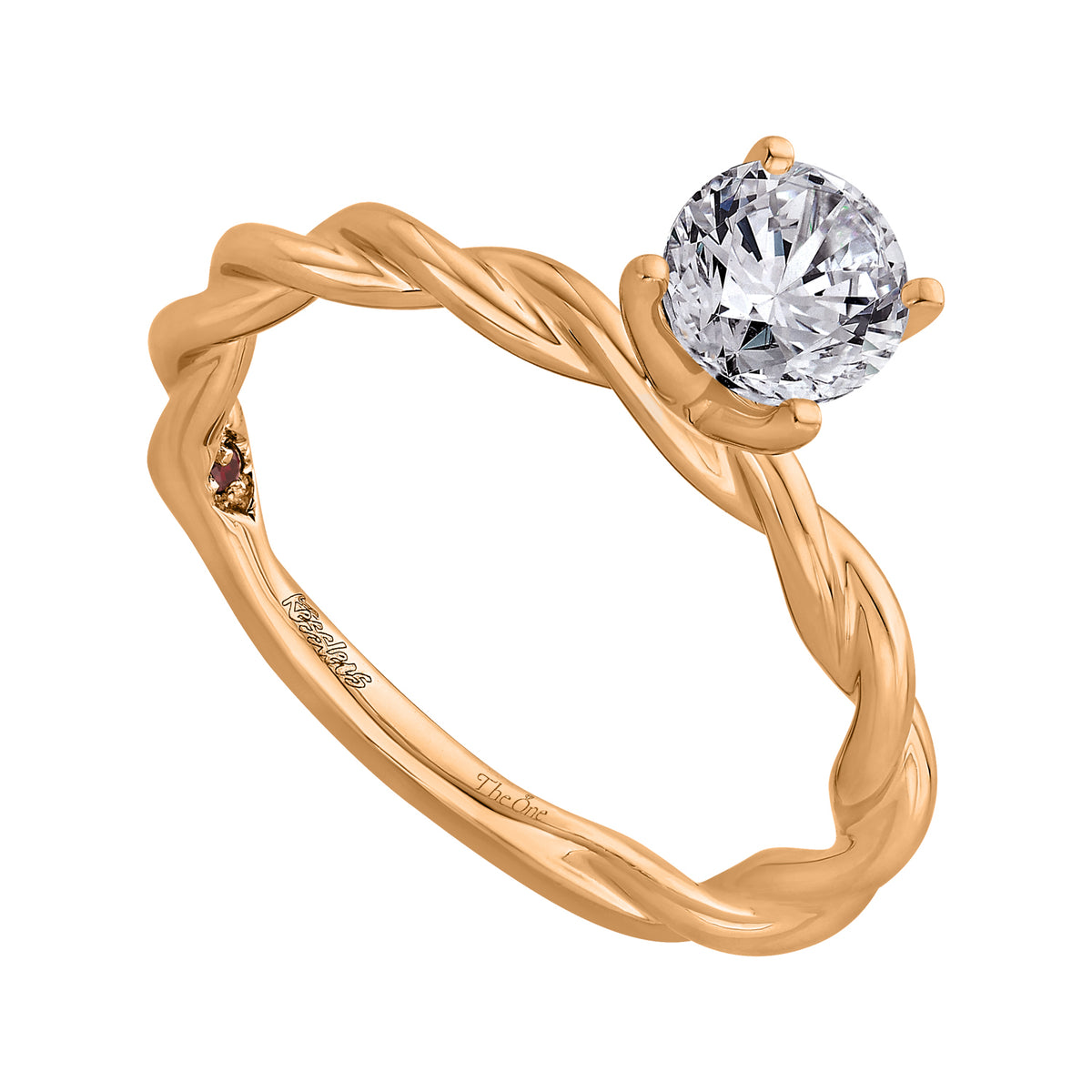 2mm Rope Style Engagement Ring in 14K Yellow Gold