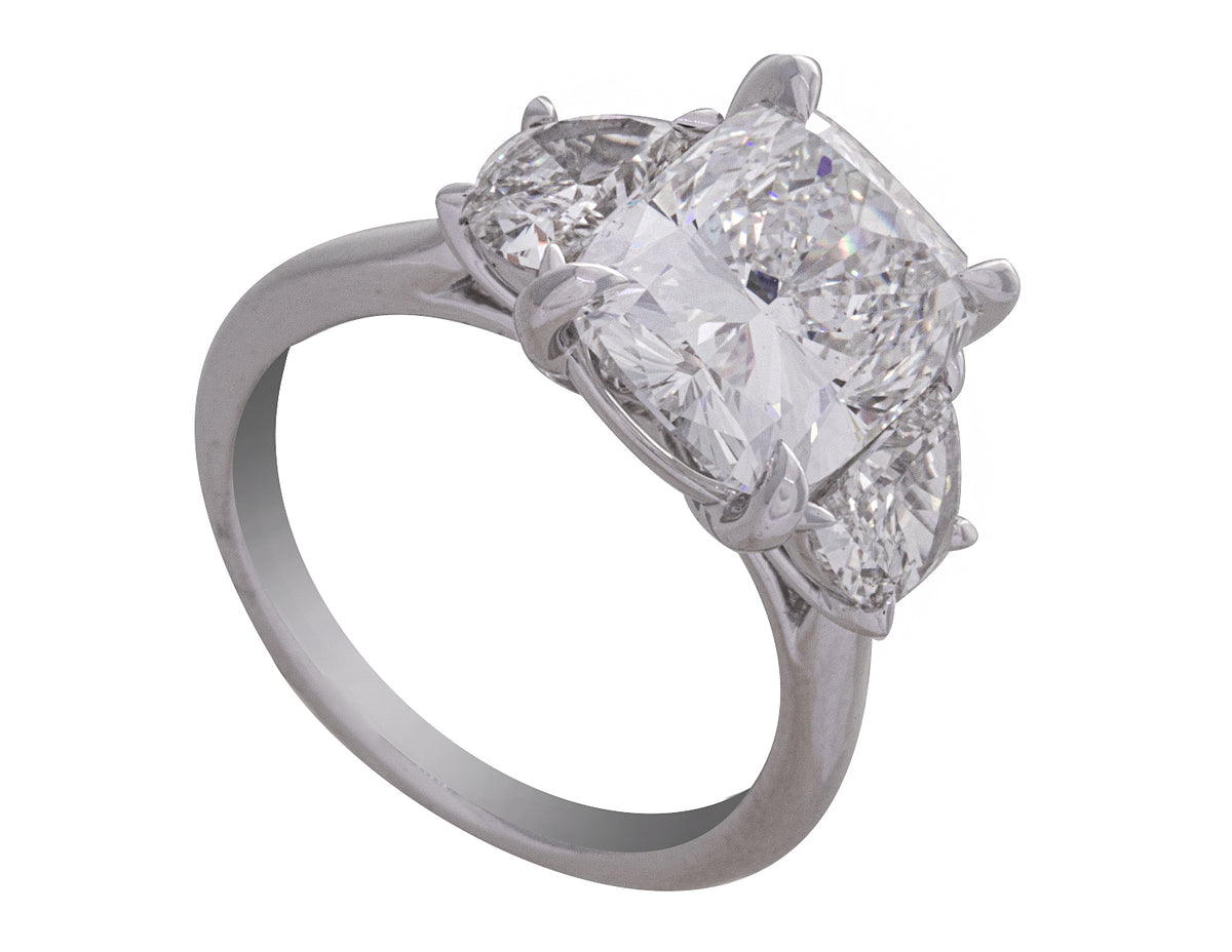 6ct. t.w. Cushion Cut Newborn Lab Created Diamond Engagement Ring in 14K White Gold