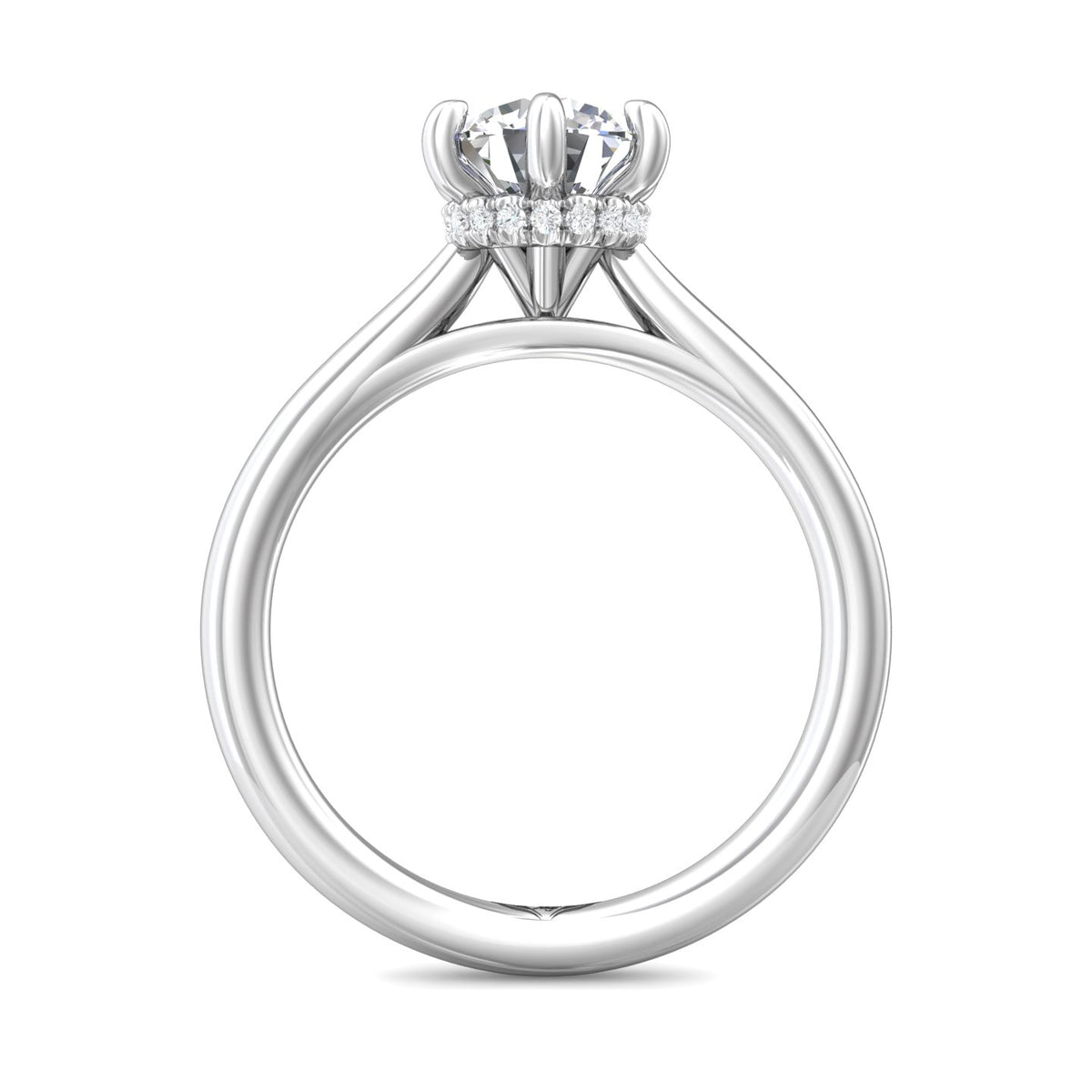 1/14ct. t.w. Round Cut Diamond Engagement Ring in 14K White Gold