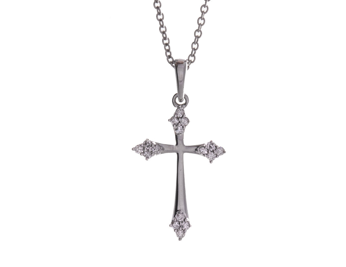 .06ct. t.w. Diamond Cross Pendant in 10K White Gold