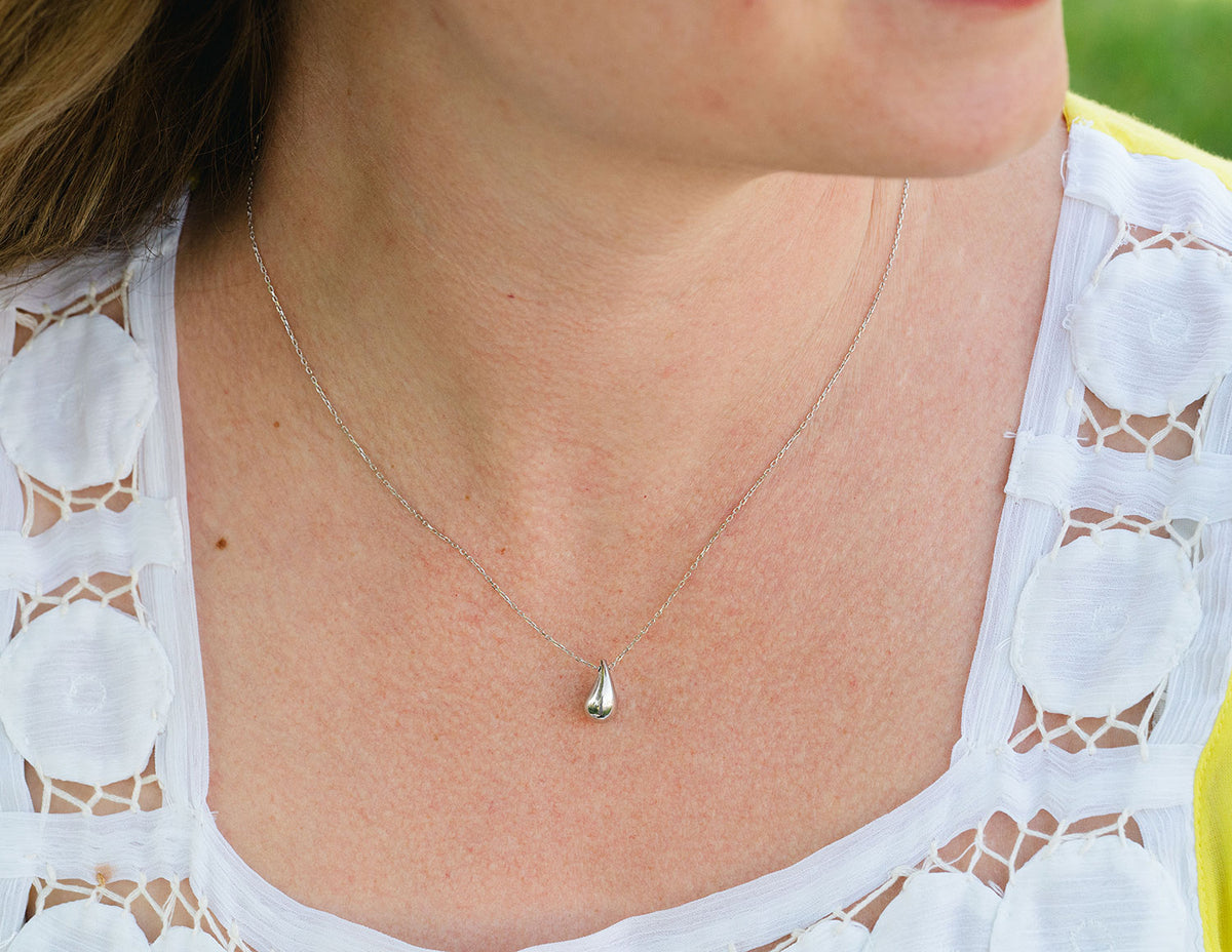 18" Teardrop Pendant in Sterling Silver