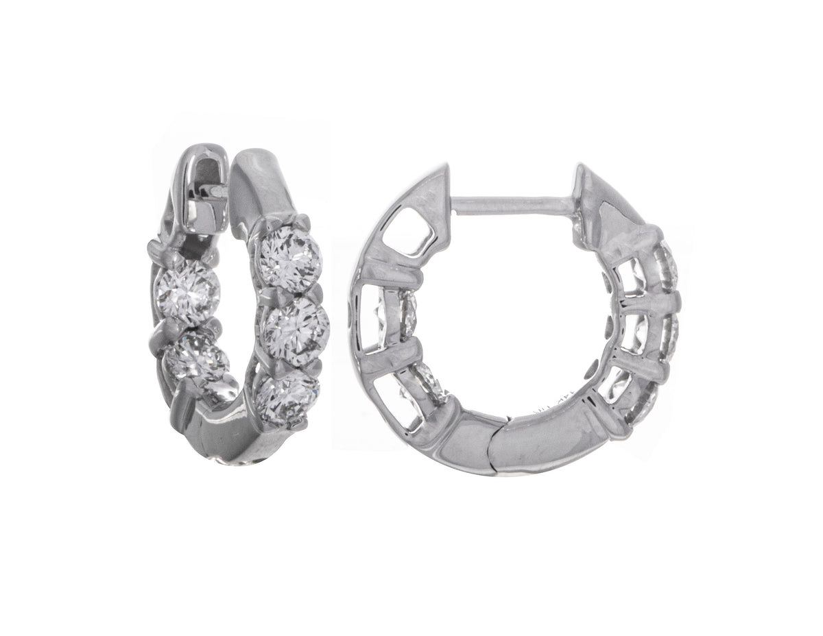 1 1/2ct. t.w. Newborn Lab Created Diamond Inside/Out Hoop Earrings in 14K White Gold