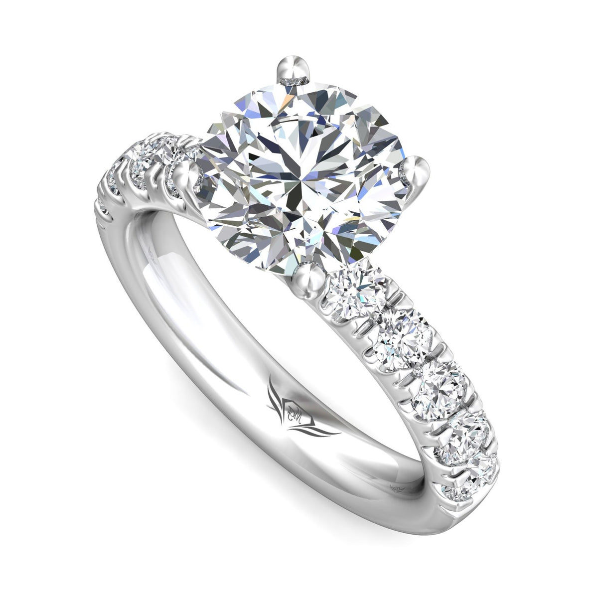 7/8ct. t.w. Diamond Engagement Ring in 14K White Gold