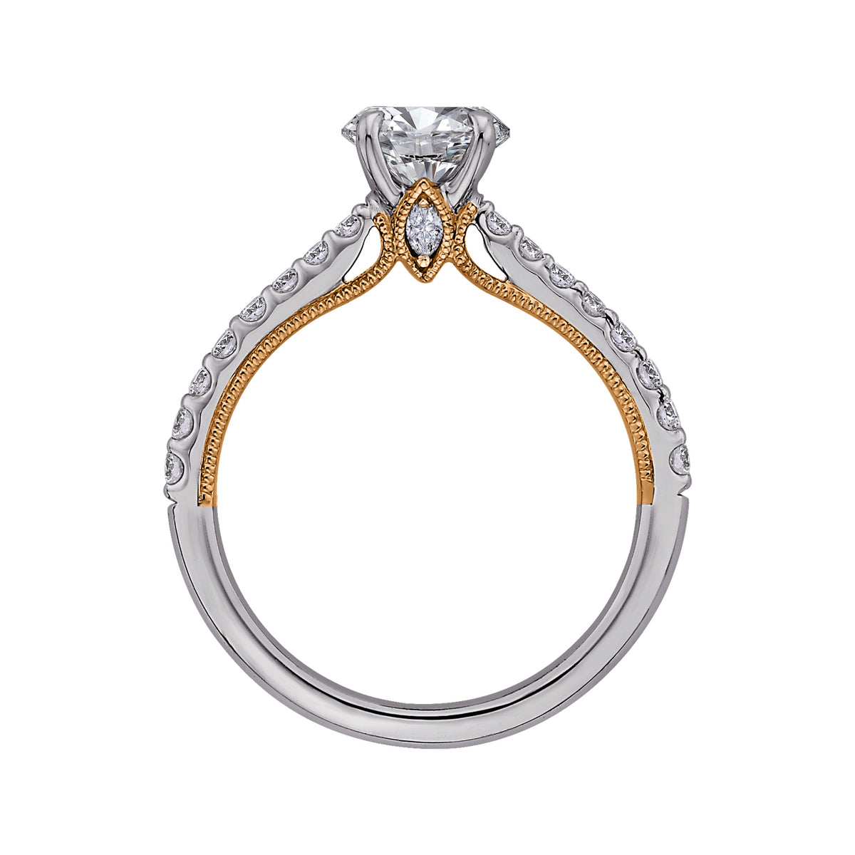 1/3ct. t.w. Diamond Engagement Ring in 14K White and Yellow Gold