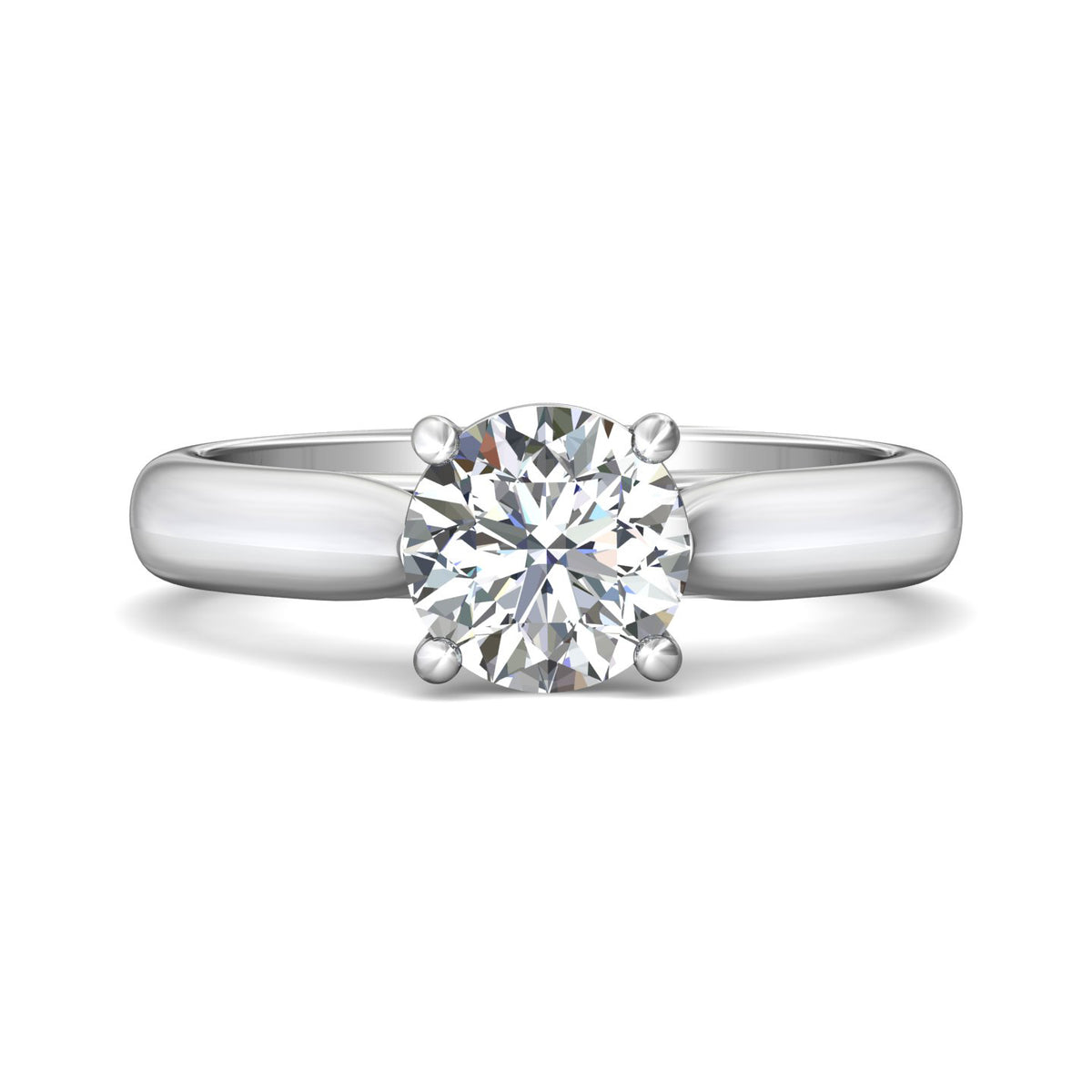 3mm Solitaire Engagement Ring in 14K White Gold