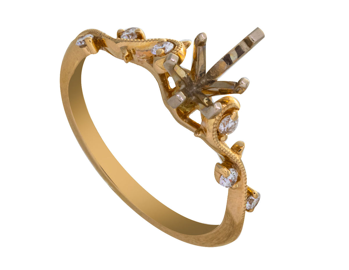14K Yellow Gold Engagement Ring