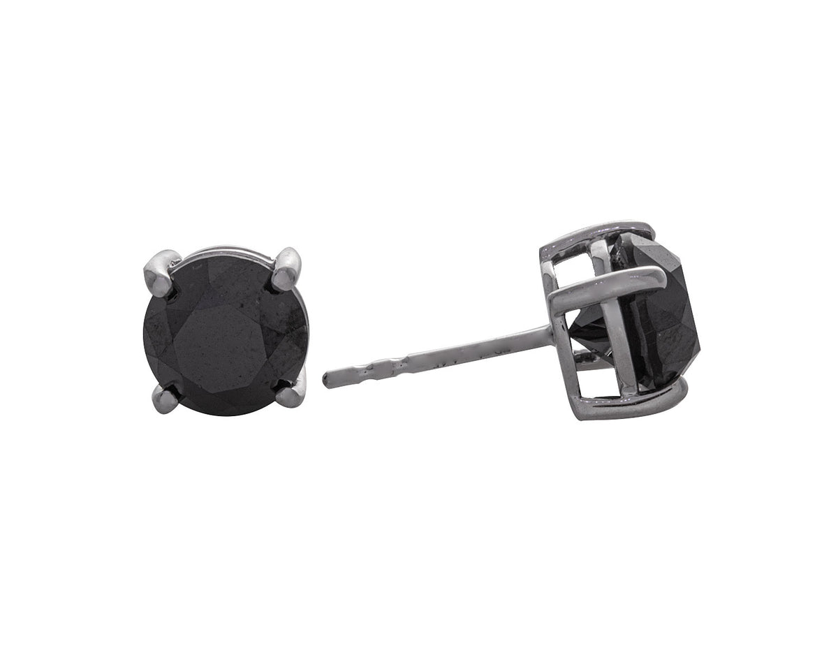 4ct. t.w. Black Diamond Stud Earrings in 14K White Gold