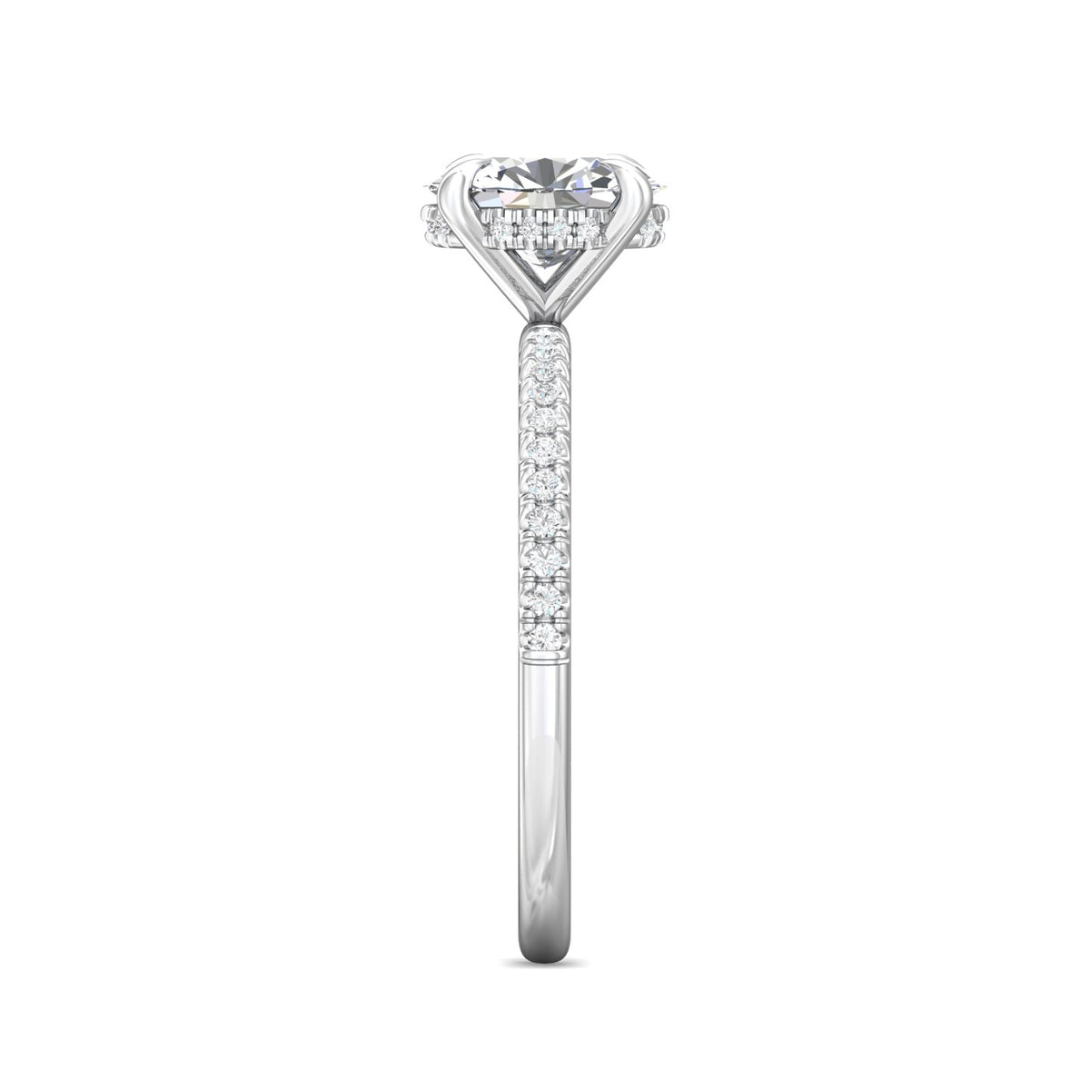 1/5ct. t.w. Oval Cut Diamond Engagement Ring in 14K White Gold