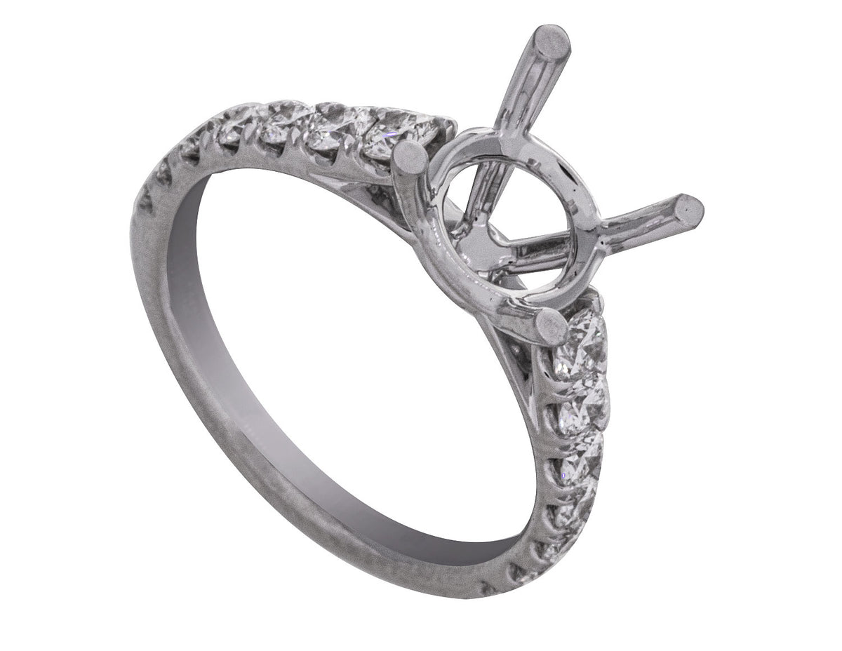 3/4ct. t.w. Diamond Engagement Ring in 14K White Gold