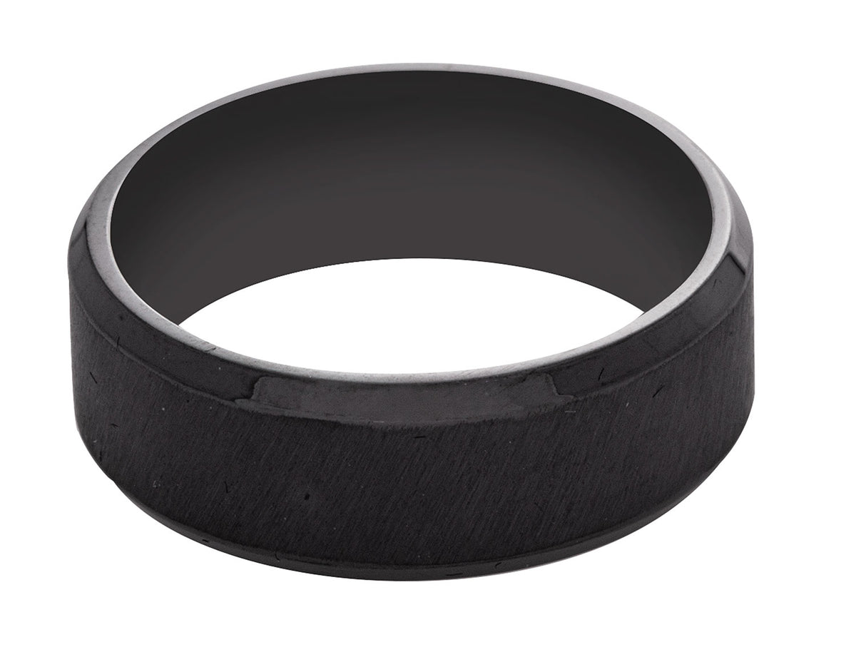 8mm Black Zirconium Satin/Polish Men's Wedding Ring