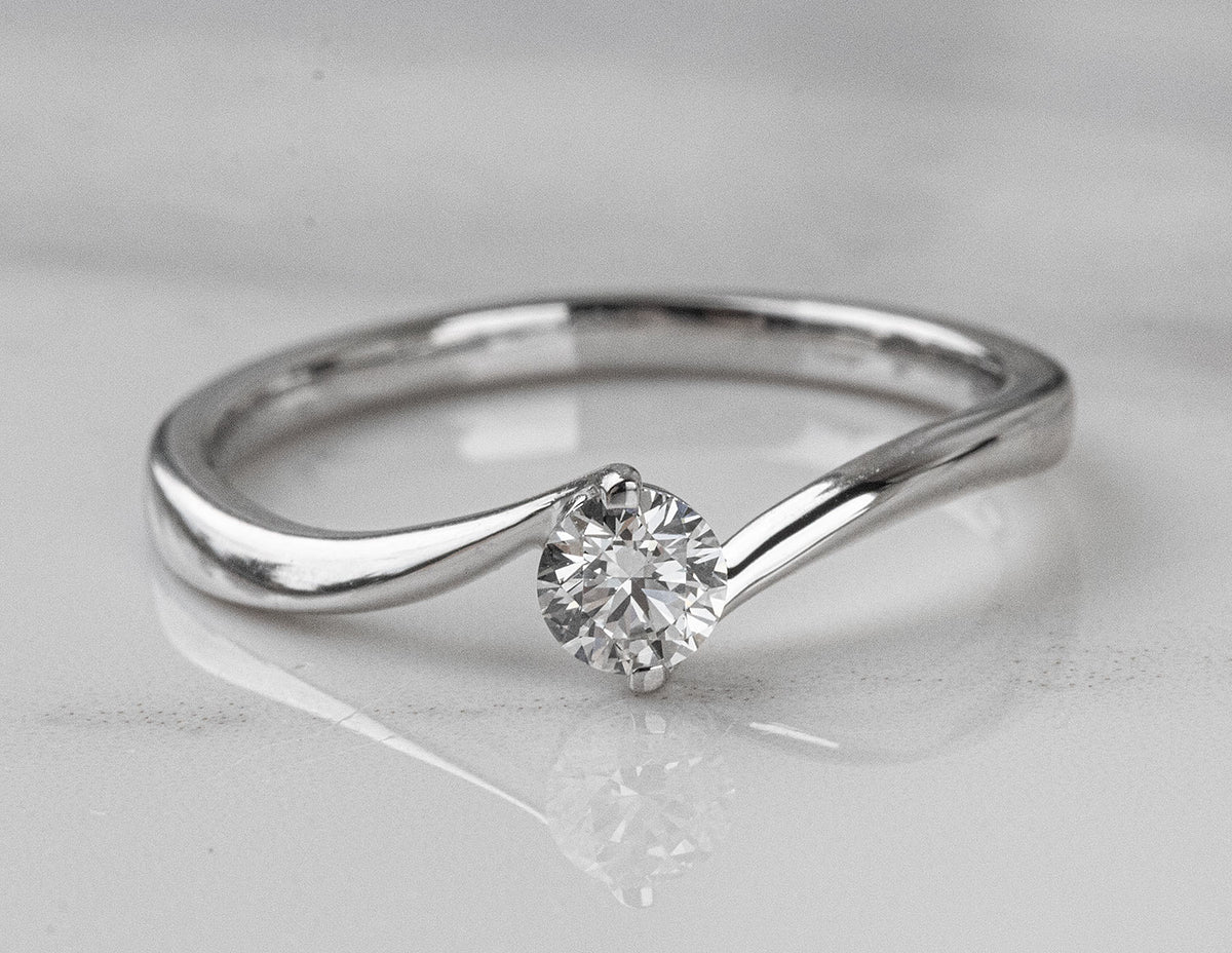1/4ct. Round Cut Newborn Lab Created Diamond Promise Ring in 10K White Gold
